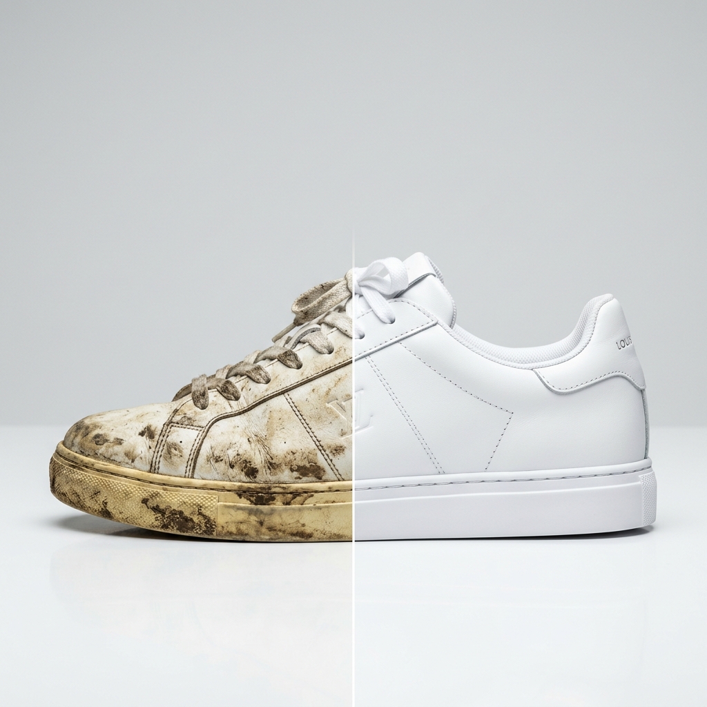 Sneaker înainte de recondiționare - murdar și uzat
